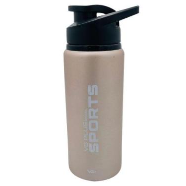 Imagem de Garrafinha Squeeze Alumínio Brilhante com Trava 600ml Academia VG+, Sa