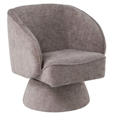 Imagem de Poltrona Decorativa Agnes Base Giratória Linhão Aveludado Cáqui - Nexta Casa