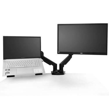 Imagem de Kit Suporte Articulado Monitor E Notebook Pistão F160n Elg + Bandeja Apoio Nbh-1