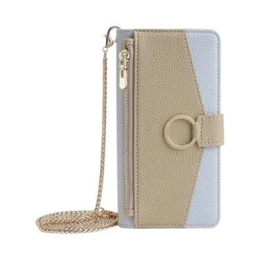 Imagem de Capa De Couro Transversal Com Zíper E Alça Para Motorola G34 G04 G24 G