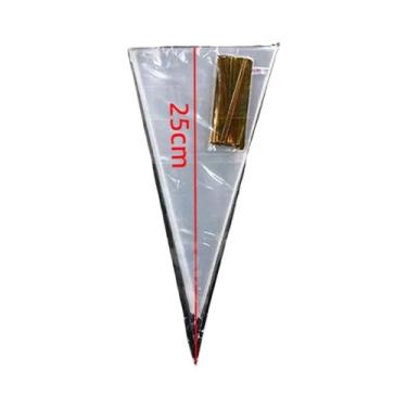 Imagem de Sacos Plásticos Transparentes Em Formato De Cone Com 50 Unidades E Fec