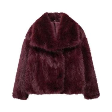 Imagem de Casaco Feminino De Pele Sintética Branco, Jaqueta Quente E Fofa, Verme