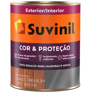 Imagem de Tinta Esmalte Sintético Cor e Proteção Brilhante Para Madeira e Metal 900ml Gelo - 53377027 - SUVINIL