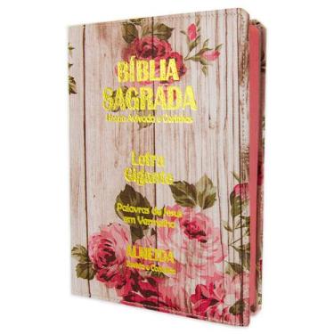 Imagem de Bíblia Sagrada Letra Gigante - Luxo - Romantic - C/ Harpa Cristã - Esp