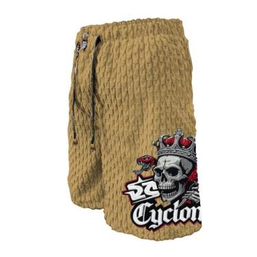 Imagem de Bermuda Cyclone Veludo Chess Relax Skull Joker, Mostarda, 3G