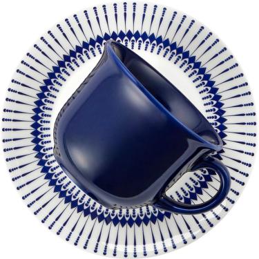 Imagem de Kit 8 Xícaras Com Pires Biona Colb Oxford® Cerâmica 200 Ml