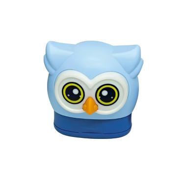 Imagem de Apontador Duplo com Depósito Molin do Brasil Coruja para Lápis Normal e Jumbo Formato Infantil 1 Unidade Azul