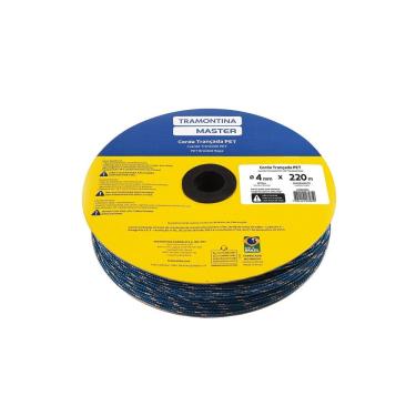 Imagem de Corda Trançada Pet 4 mm para Amarrações de Cargas Resistente Flexível Preta Tramontina