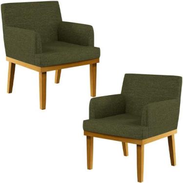 Imagem de Kit 02 Poltronas Decorativas Para Sala De Estar Base Mel Beatriz W01 L