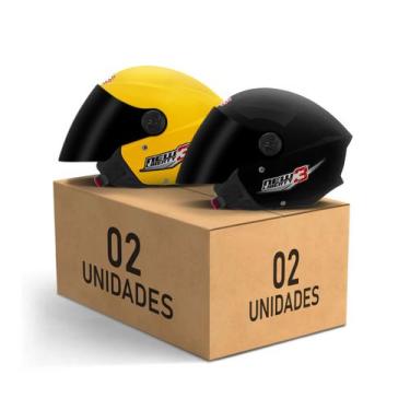 Imagem de Kit 2 Capacetes New Liberty 3 Aberto Viseira Fumê Pro Tork Masculino F