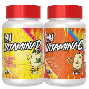 Imagem de Kit Vitamina C 120 Cápsulas e Vitamina D 60 Cápsulas – My Suplementos-Unissex