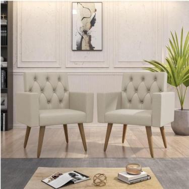 Imagem de Poltrona Clássica Móveis Mafer Tecido material sintético 2 Lugares, Be