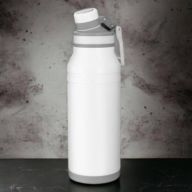 Imagem de Garrafa Com Alça E Bico 1,2l Em Aço Inox Branca