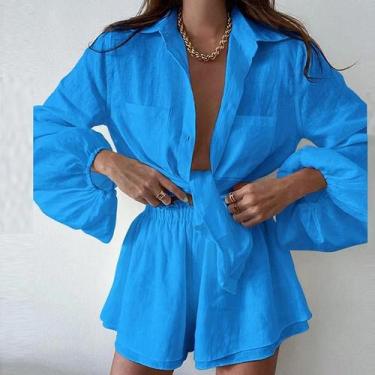 Imagem de Conjuntos De Roupas Femininas De Verão Em 2 Peças, Blusa Solta De Mang