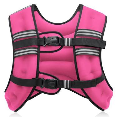 Imagem de Colete de Peso ZELUS 9 kg Rosa com Faixa Refletiva para Treino