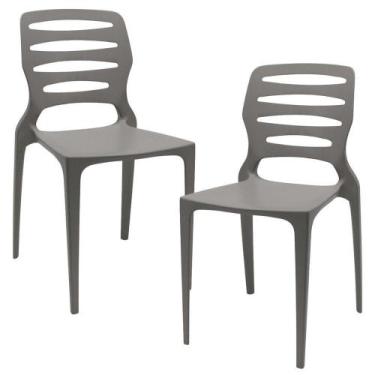 Imagem de Kit 02 Cadeiras Para Cozinha Área Gourmet Jardim Empilhável Larsen P03