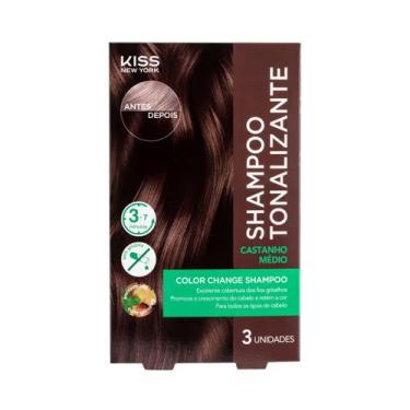 Imagem de Kiss New York Color Change Shampoo Tonalizante Castanho Médio