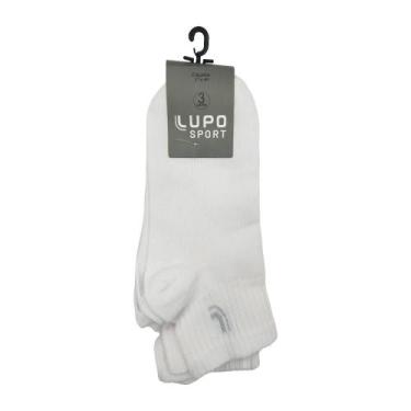 Imagem de Kit 3 meia sport lupo com cano curto ref:3223 masculino, Branco, 45/8