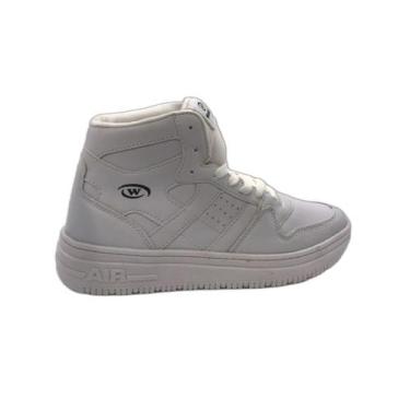 Imagem de Tênis Unissex Cano Alto Casual Mid Basquete Wonder 4057, 37, Branco