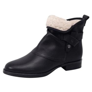 Imagem de Bota Feminina Couro Elegante Resistente Salto Baixo Bottero, Preto, 38