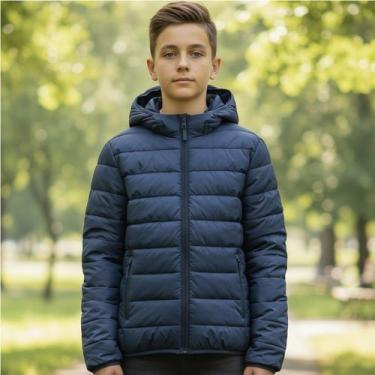 Imagem de Jaqueta Puffer Juvenil Masculina Bobojaco Casaco Capuz Frio - SOPHIA M