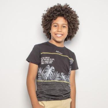 Imagem de Camiseta Juvenil Menino Kiki Tropical, Azul marinho, 10