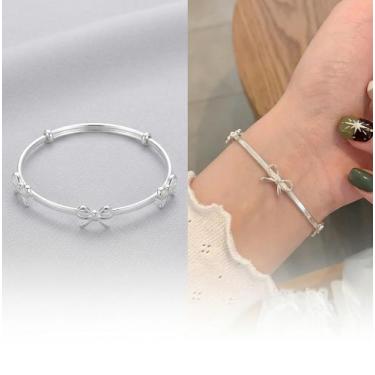 Imagem de Pulseira Feminina Laço Delicada Bracelete Ajustável Tendência - MS CHO