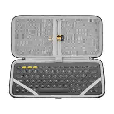 Imagem de Geekria Capa para teclado sem fio K380, bolsa rígida de transporte para teclado portátil sem fio compacto sem fio Tenkeyless, compatível com Logitech K380, teclado mágico, OMOTON ultrafino