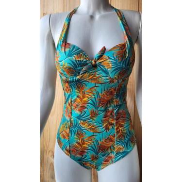 Imagem de Maiô Feminino Verde Estampado Tamnho M - La & Mar