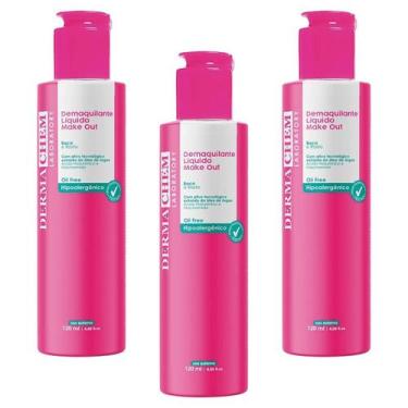 Imagem de Kit 3 Demaquilantes Make Out Para Boca Rosto Dermachem 120ml