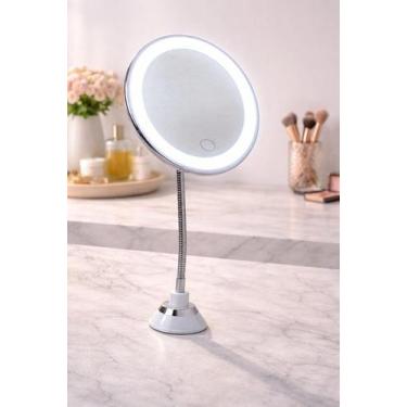 Imagem de Espelho De Mesa Redondo Para Maquiagem Led Com Usb - Branca - BLACK BU