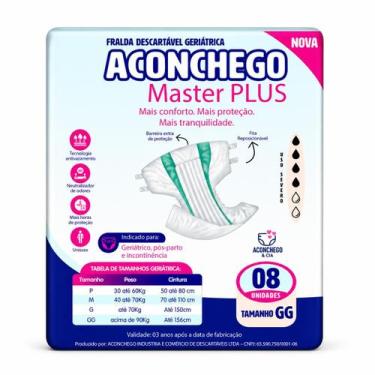 Imagem de Fralda Geriátrica Aconchego Plus GG Descartável 8 Unid Incontinência S