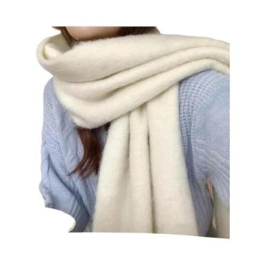 Imagem de Cachecol De Luxo Feminino Em Cashmere Com Design Xadrez Arco-Íris, Gro