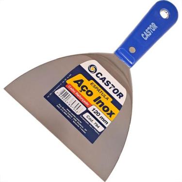 Imagem de Espatula Castor Aco Inox Cabo Plastico Reforcado Azul 120Mm- 794