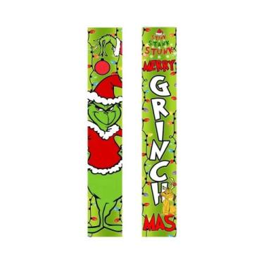 Imagem de Banner De Natal Para Pendurar Na Porta, Com Estampa De Papai Noel E So