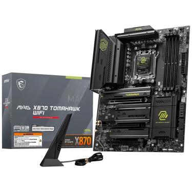 Imagem de Placa Mãe MSI Mag X870 Tomahawk Wi-Fi Socket AM5 DDR5 ATX com Bluetooth 5.2 4x M.2 RGB Gaming Preto