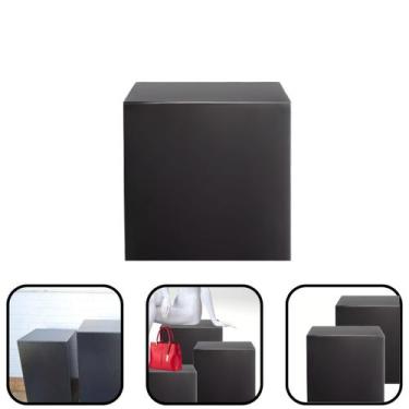 Imagem de Cubo Expositor Tablado Busto Foto 45x35x35cm Preto MDF - Instalojas