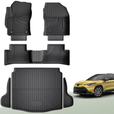 Imagem de Corolla Cross FWD Tapetes de chão e forro de carga 2022-2026 - Forros de piso para todos os climas para Toyota Corolla Cross acessórios tapetes de porta-malas de carro (sem AWD/híbrido/hatchback)