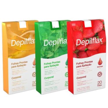 Imagem de Kit Depilação Corporal Natural + Hortelã + Morango 20f cada - Depilfla