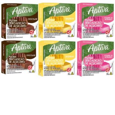 Imagem de Kit 6 Pudim Diet Sabores Variados Sobremesa Prática Zero Açúcar - Apti