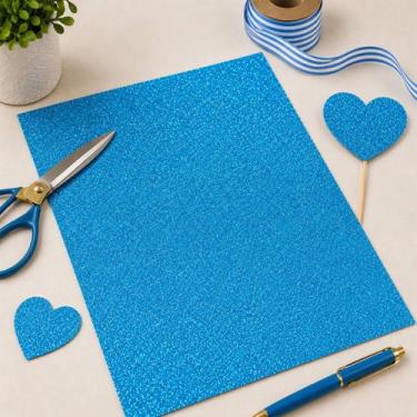 Imagem de Papel Glitter A4 250g Mundoware 10 Folhas para Papelaria Criativa Arte