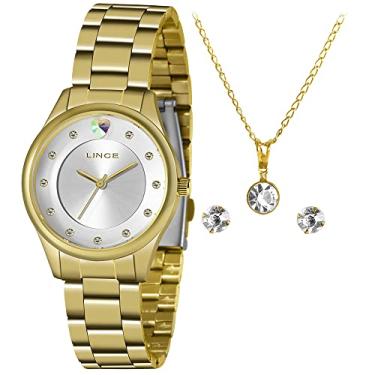 Imagem de Relógio Lince Feminino Ref: Lrgj138l Kz52s1kx Dourado + Semijóia