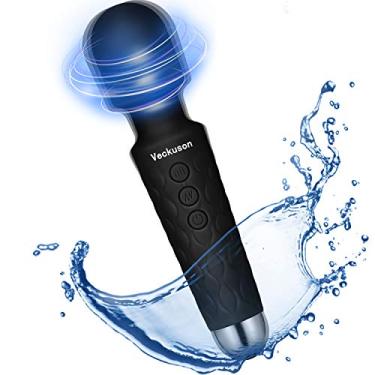 Imagem de Massageador de varinha sem fio para mulheres, 8 velocidades potentes 20 modos de vibração, massageador portátil pessoal portátil e recarregável à prova d'água