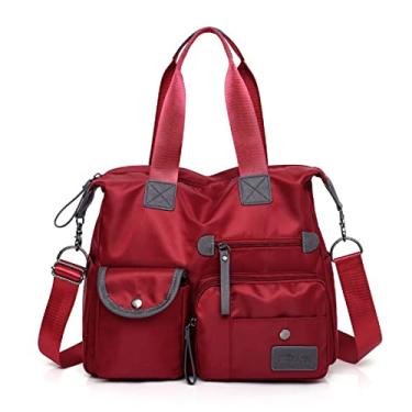 Imagem de JXGSGOGO Bolsa utilitária feminina bolsa de enfermeira bolsa tiracolo versátil e moderna bolsa de ombro bolsa de mão bolsa de mão, A - vermelho