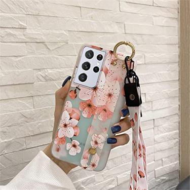 Imagem de Capa de silicone macio para Samsung S20 FE S21 Ultra Note 20 Flores Pescoço Cordão Suporte de Pulseira Capa Para Samsung S10 Note 10 Plus, 1, Para Samsung S20 FE