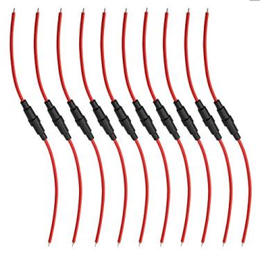 Imagem de DIGITEN Suporte de fusível GDC 5 x 20 mm tipo de parafuso em linha com fio 16 AWG (pacote com 10)