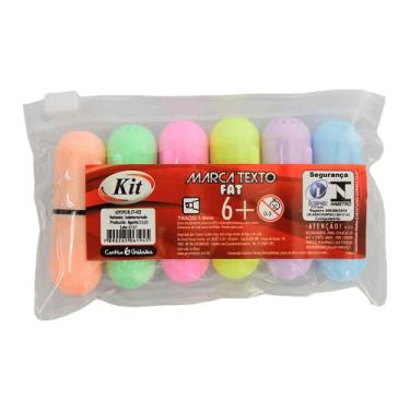 Imagem de Marca Texto Fat Kit, estojo com 6 cores