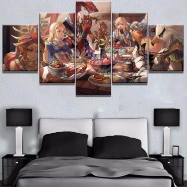 Imagem de Quadro Decorativos Legends of Zelda com 5 peças 130x65 1