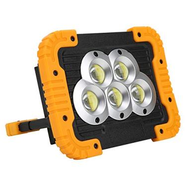 Imagem de Andraw Lâmpada solar funcional, lâmpada solar COB, painel solar destacável, alumínio com barbatana de resfriamento para viagem para acampamento