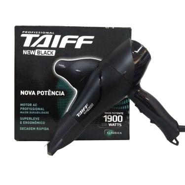 Imagem de Kit taiff secador profissional new black 1900W - 127V + prancha alisadora ceramica 180°C - bivolt